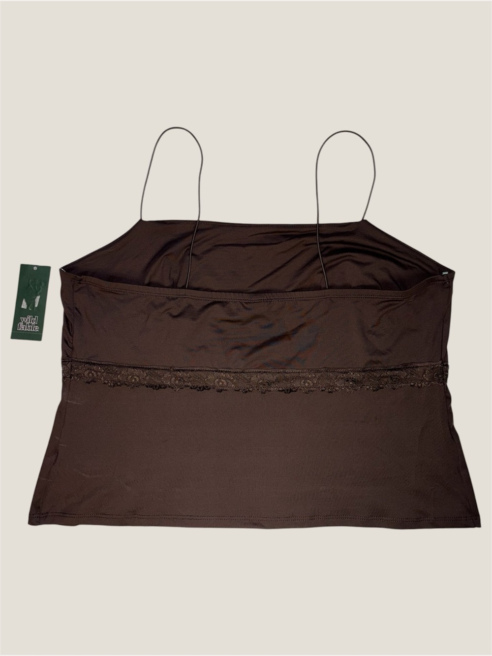 Wild Fable Chocolate Brown Lace Trim Smooth Camisole - Picture 2 of 7